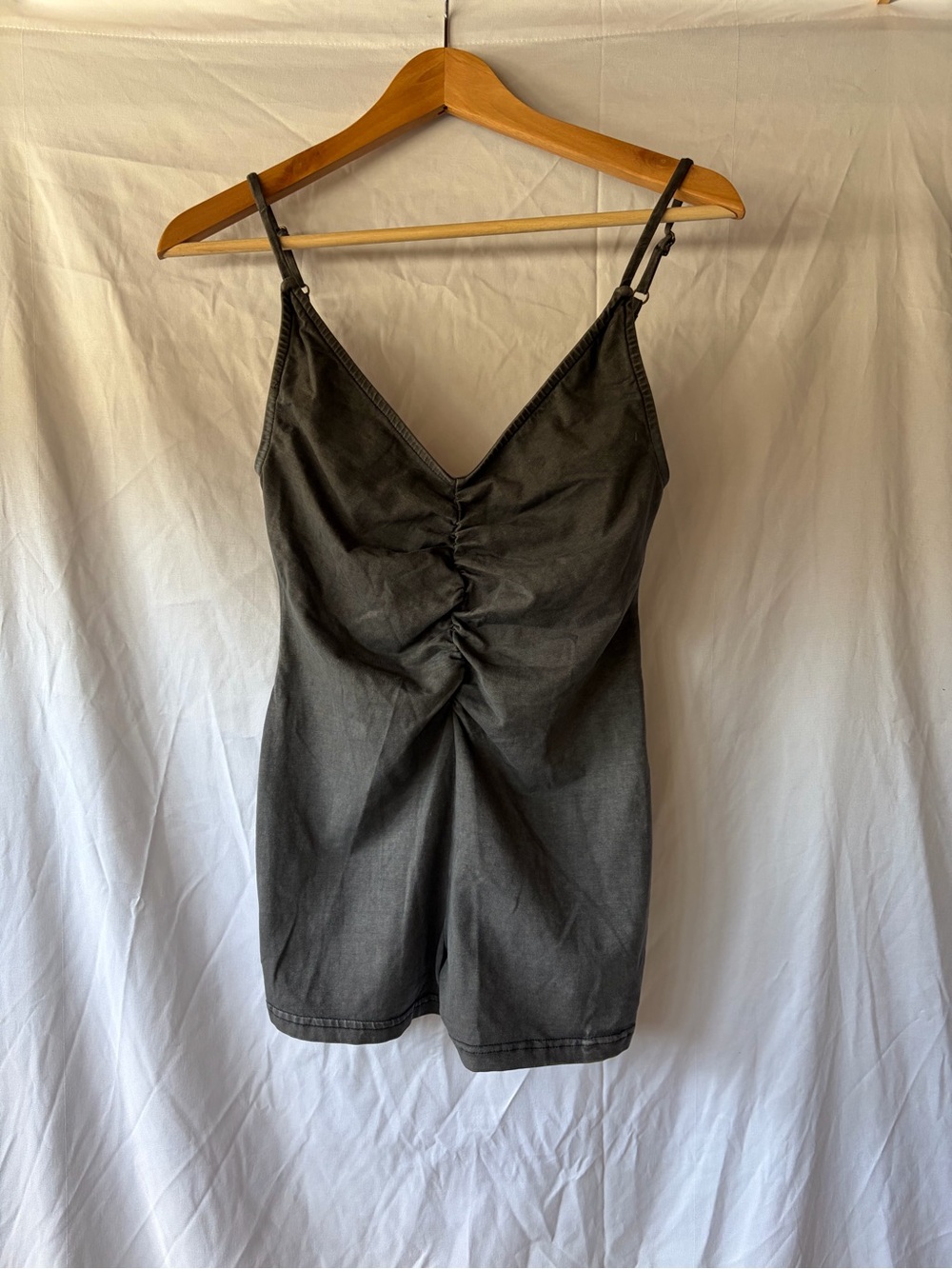 Urban Outfitters Charcoal Gray Ruched Romper